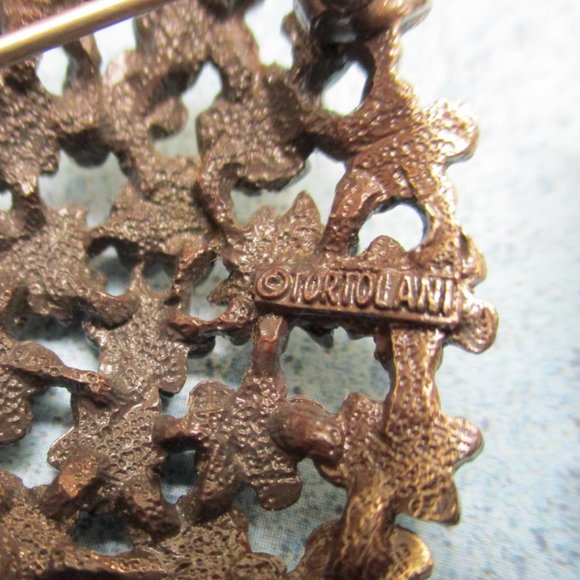 TORTOLANI Heart Brooch Earrings Set~Vintage STERLING Plate Floral Heart Jewelry - Picture 13 of 13